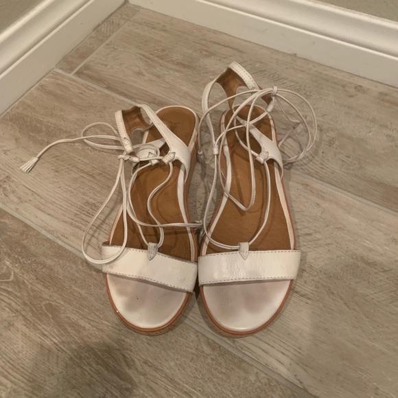 Frye White Lace Up Sandals - Picture 2 of 4